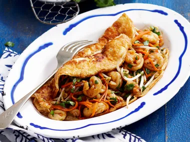 Prawn omelettes