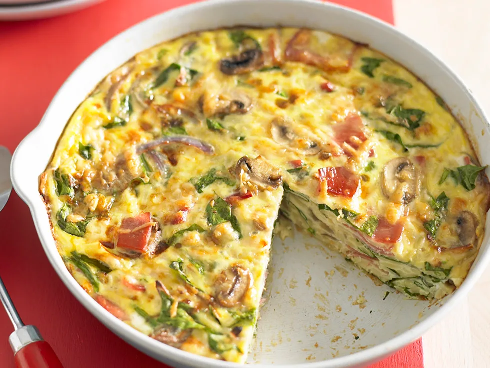 Prosciutto and spinach frittata