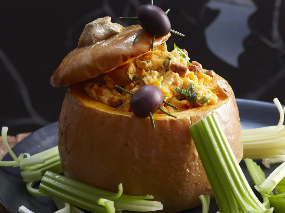 Pumpkin and broomsticks