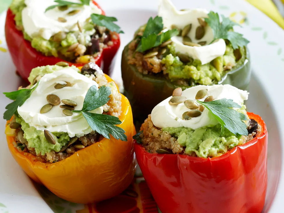 Quinoa and Corn Stuffed Capsicums
