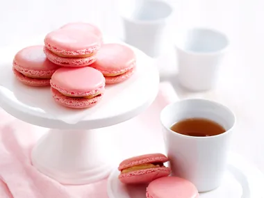 Raspberry and white chocolate Valentine macarons
