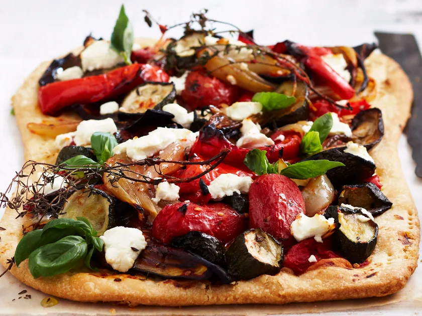 Ratatouille tart with crumbled goat's cheese recipe