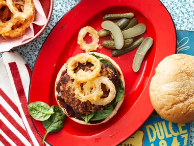 Red wine beef and onion burger