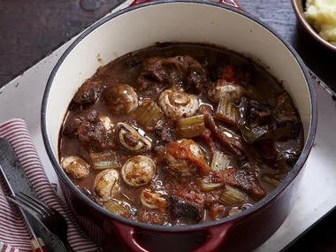 Rich beef in red wine