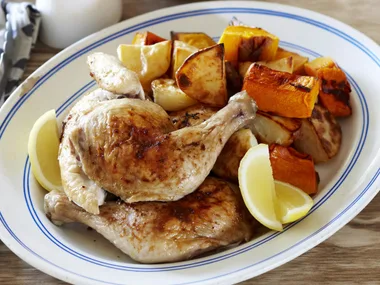 Roast chicken and vegetables