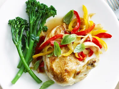 Roast chicken with sweet caponata