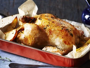 Roast Lemon thyme chicken and wedges