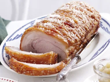 Roast pork with spiced apple sauce