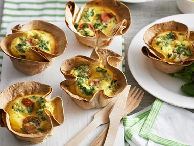Salami and ricotta frittata cups