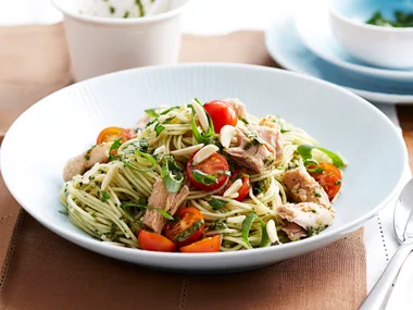 Salsa verde tuna pasta