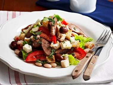Sausage and tomato salad