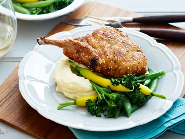 Sesame and parmesan pork cutlets