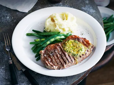 Sirloin with cafe de Paris butter