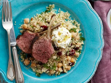 Spiced lamb cutlets with couscous
