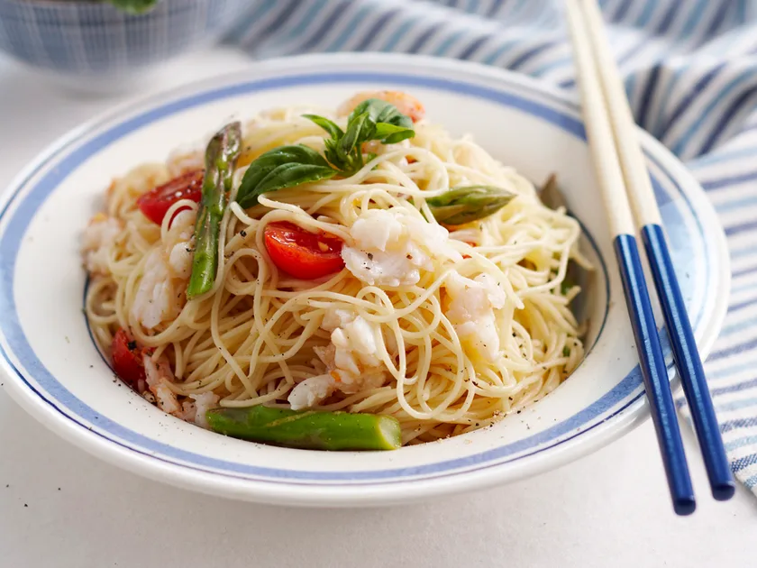 Spring crab pasta