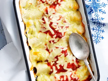 Stuffed polenta crepes