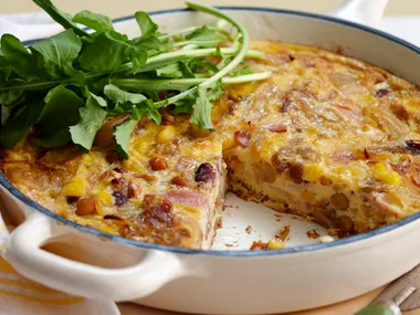 Sweet corn and bean omelette