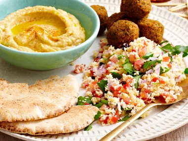 Tabouli couscous and falafel