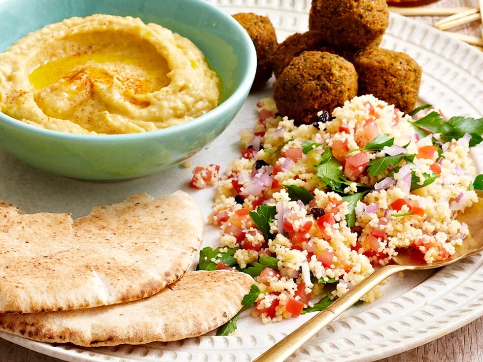 Tabouli couscous and falafel