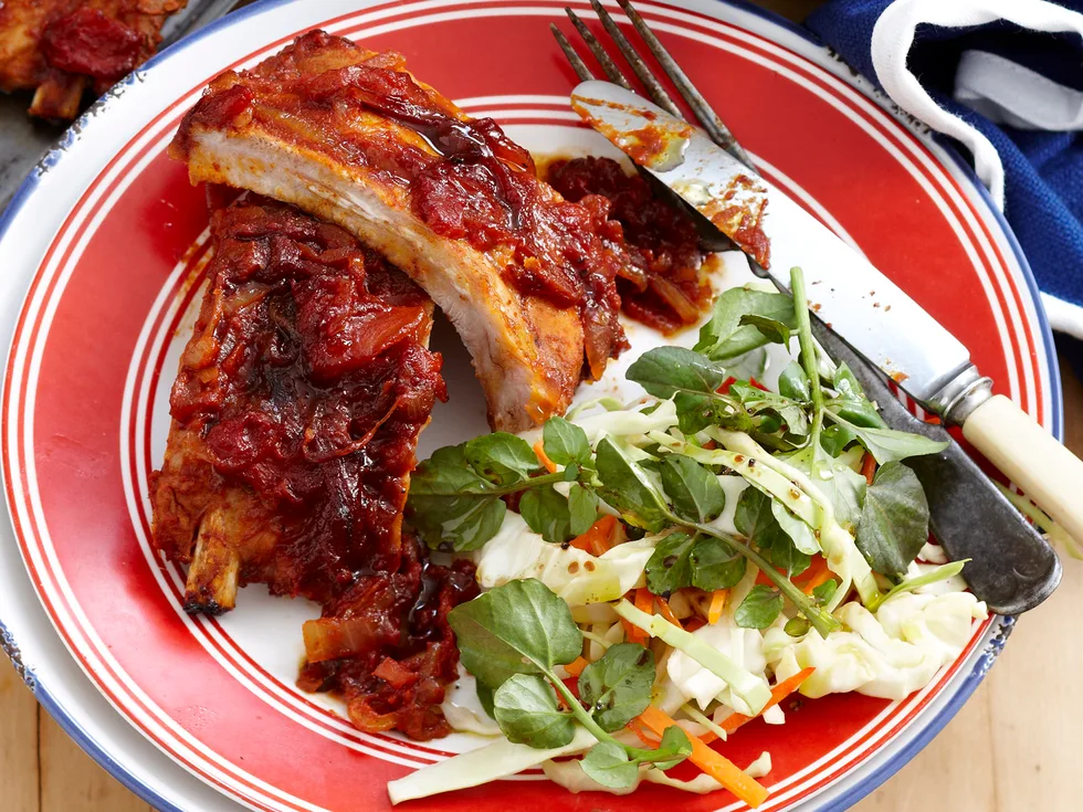 Tangy tomato pork ribs