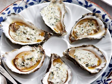 Tarragon butter with oysters