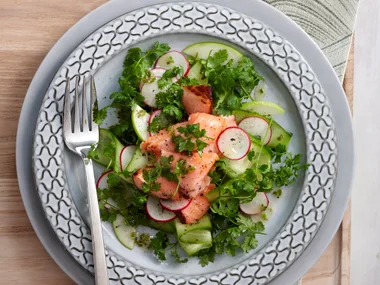 Tea smoked trout salad