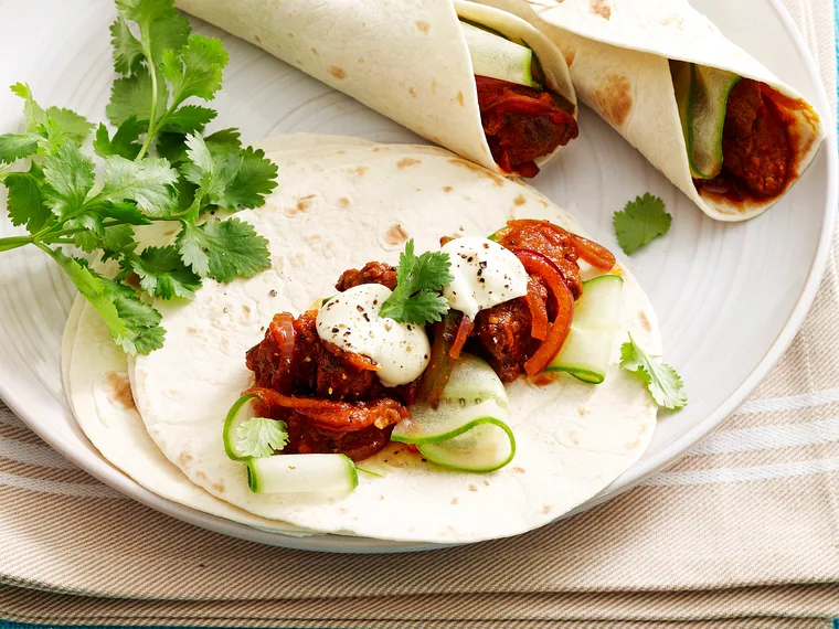 Beef soft shell tacos