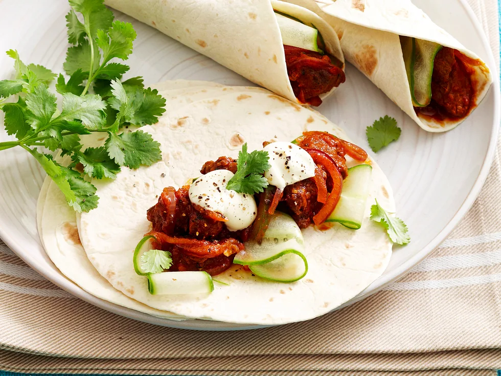 Beef soft shell tacos