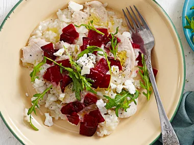 Chicken and beetroot risotto