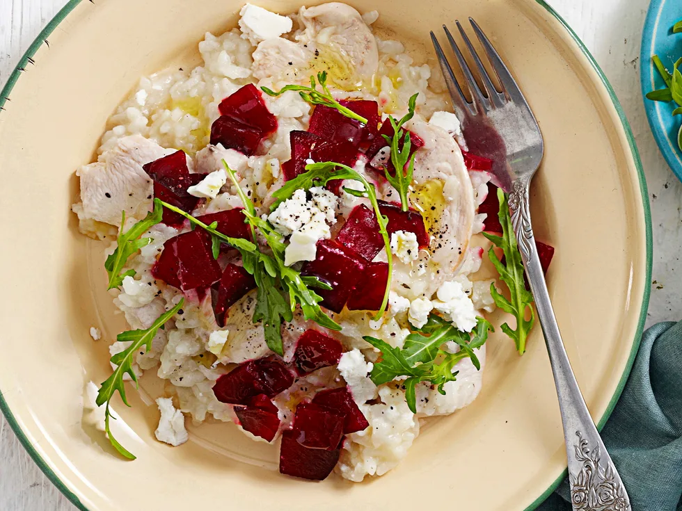 Chicken and beetroot risotto