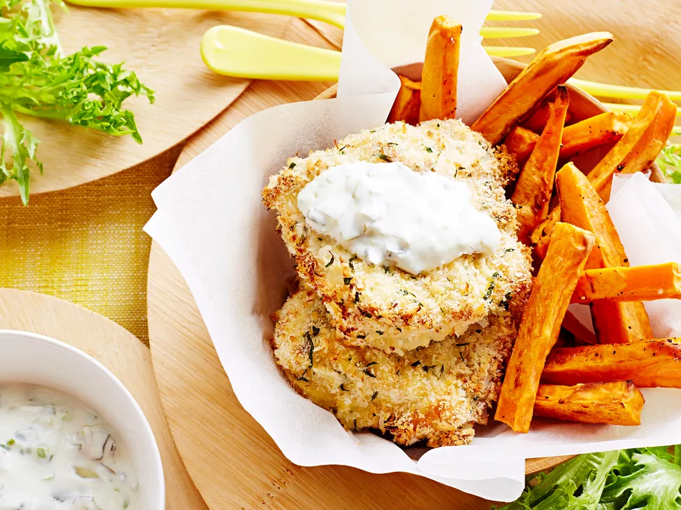 Crispy fish and chips