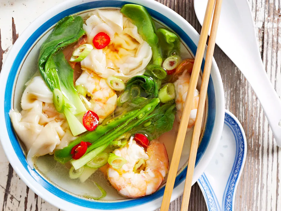 Dumplings in lemongrass broth