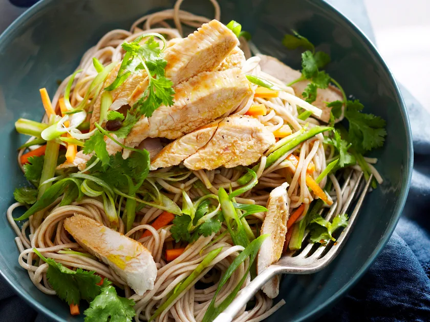 Ginger chicken with soba noodles recipe