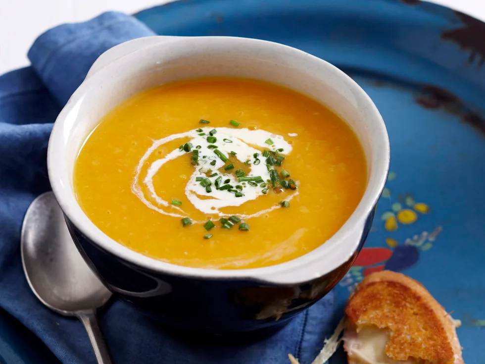Kumara soup with croque monsieur