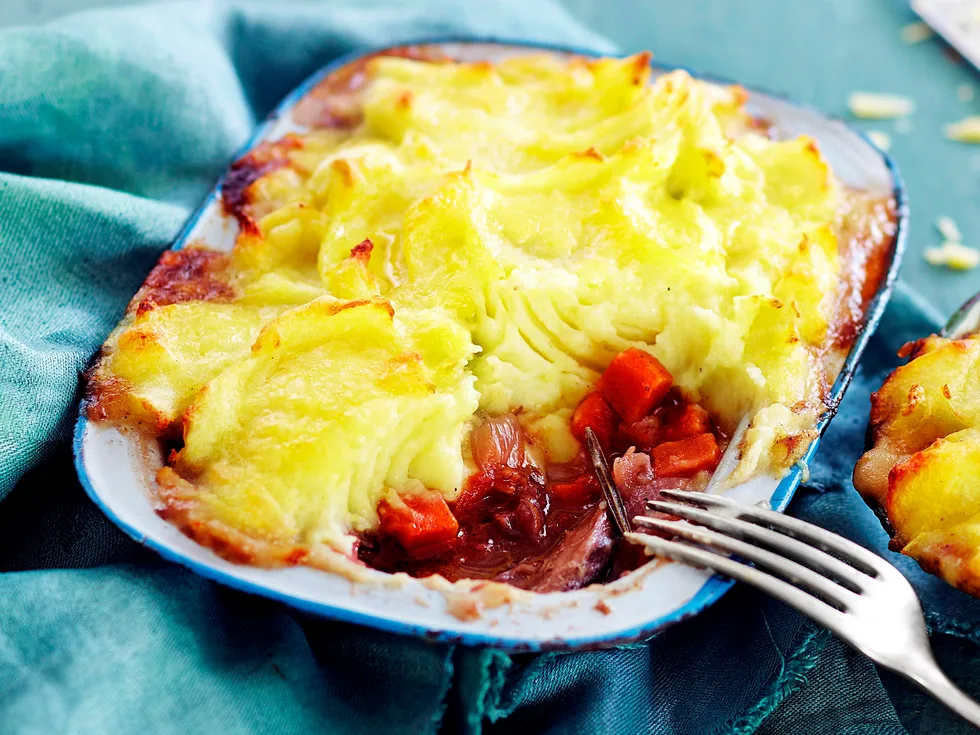 Lamb, red wine and potato pies