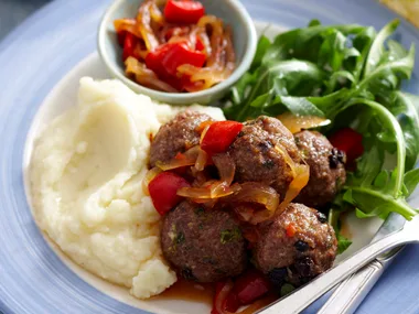 Meatballs with chilli tomato jam