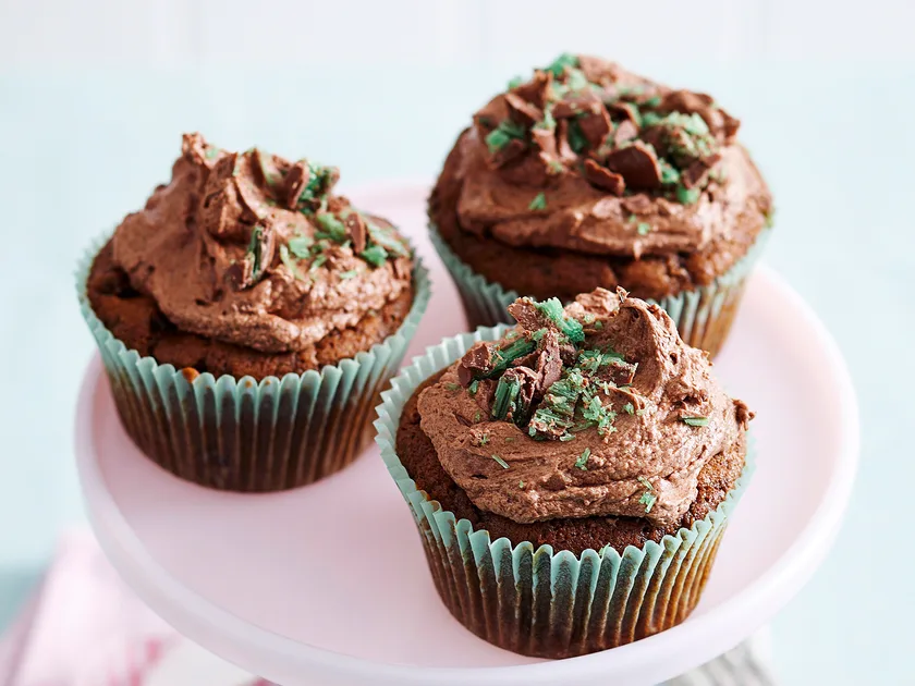 Mocha mint chip cupcakes