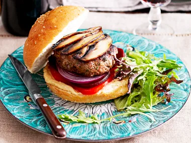 Mushroom lamb burgers