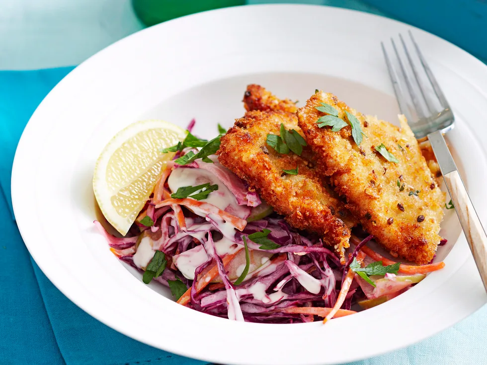 Parmesan herb crumbed schnitzel