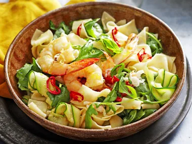 Rag pasta with prawns and crab