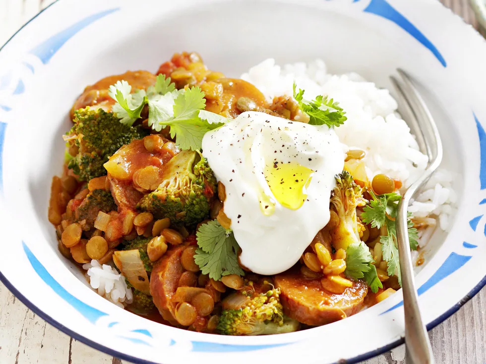 Sausage and broccoli dhal