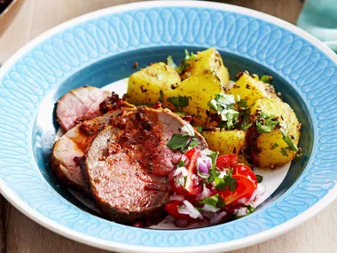 Tandoori roast lamb with masala potatoes