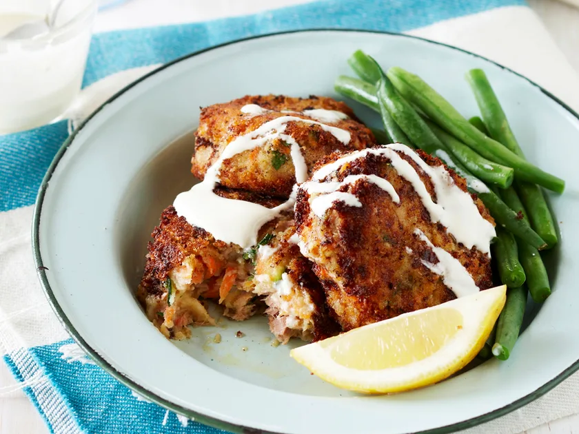 Golden tuna and zucchini patties recipe