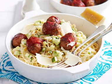 Turkey carbonara meatballs