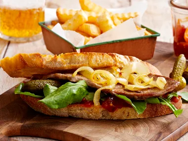 Two-minute steak sandwiches