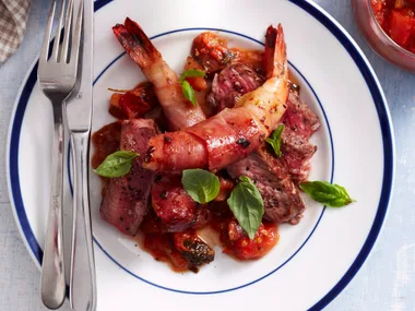 Wagyu with scampi and chilli fig jam