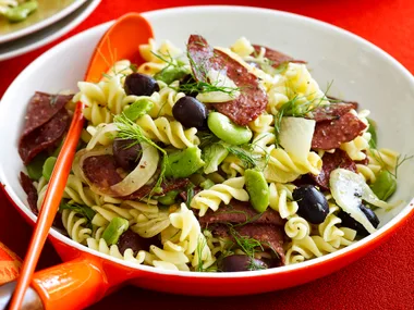 Warm salami and fennel pasta
