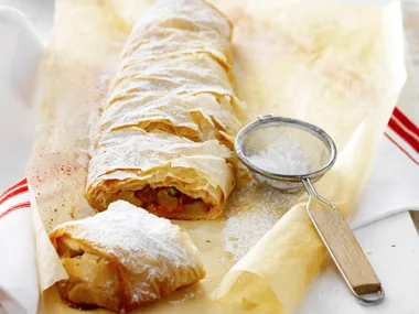 Apricot and apple strudel
