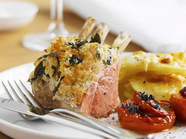 Racks of Lamb with Basil Crust