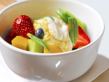 Summer Fruit with Sugared Yogurt